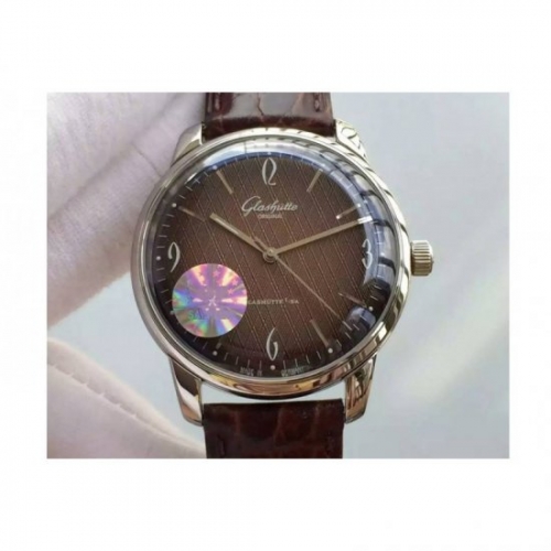 Glashutte Senator Sixties Stainless Steel Brown Dial Swiss Calib