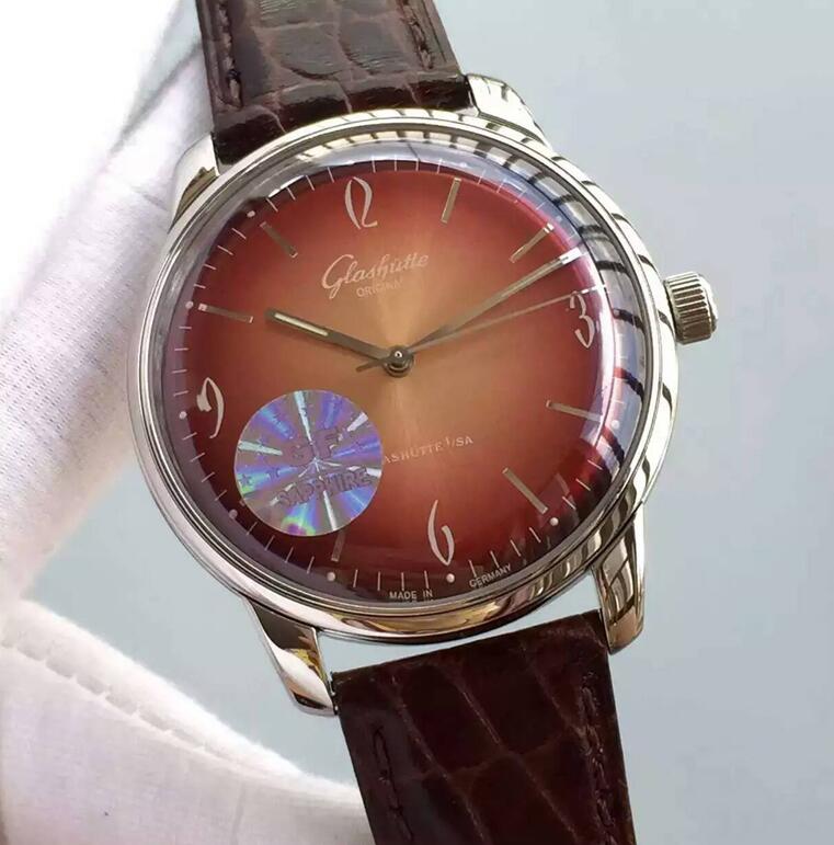 Glashutte Senator Sixties Stainless Steel Red Dial Swiss Caliber