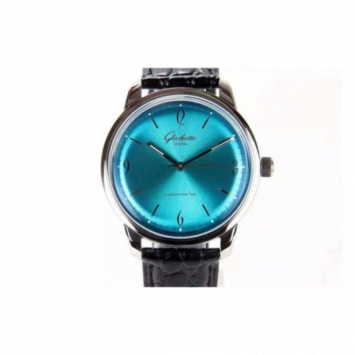 Glashutte Senator Sixties Stainless Steel Blue Dial Swiss Calibe