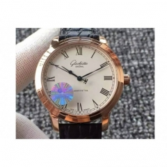 Glashutte Original Senator Excellence Rose Gold White Dial Swiss