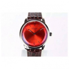 Glashutte Senator Sixties Stainless Steel Red Dial Swiss Caliber