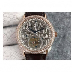 Piaget Tourbillon Rose Gold & Diamonds Skeleton Dial Swiss T