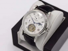 AX- [PP Patek PHILIP] automatic complex function series tourbillon this is a complex tourbillon series of the most functional one of the arch load manual multifunctional true flywheel movement features include (12 points power display +3 points GMT star d