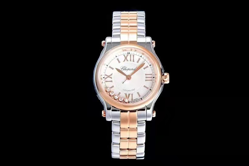 "YF" Chopin Happy Diamonds series among ladies watch very iconic, the watch have a wrist watch diameter of 30 mm, this size is just right for most women.