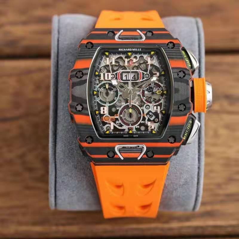 Richard Howard miller Richard Mille Full carbon fiber series after the engraving watchcase and bottom cover to adopt high-density NTPT @ carbon fiber material of carbon fiber on both sides of the tank bottom and titanium watchcase table to adopt synchrono