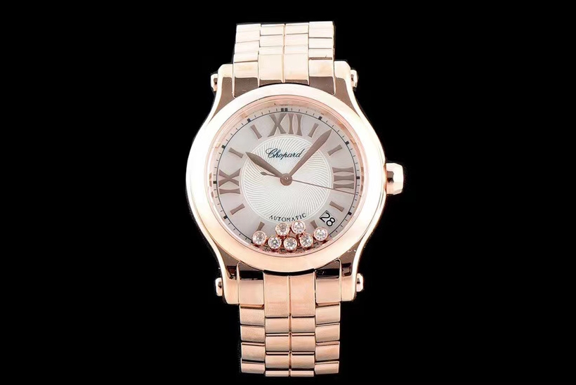 "YF produced" a factory only do Chopin's Happy Diamonds series among ladies watch very iconic, the watch has 36 and wrist watch diameter of 30 mm, this size is just right for most women.