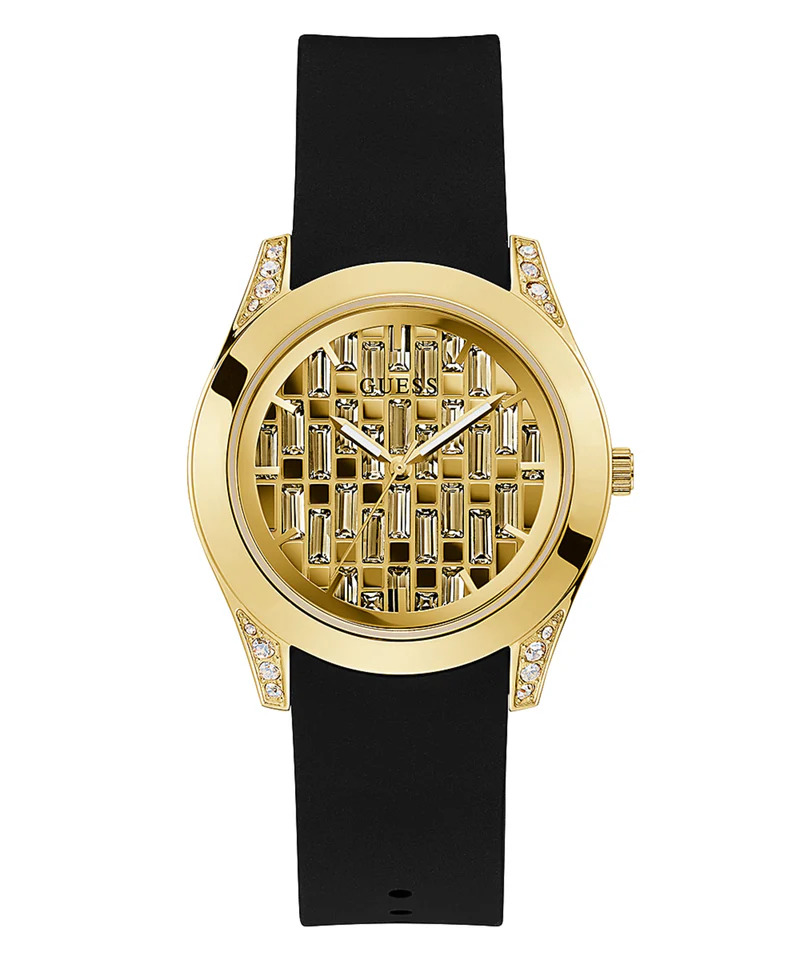 GW0109L1 Clarity Black Silicone Strap Women Watches