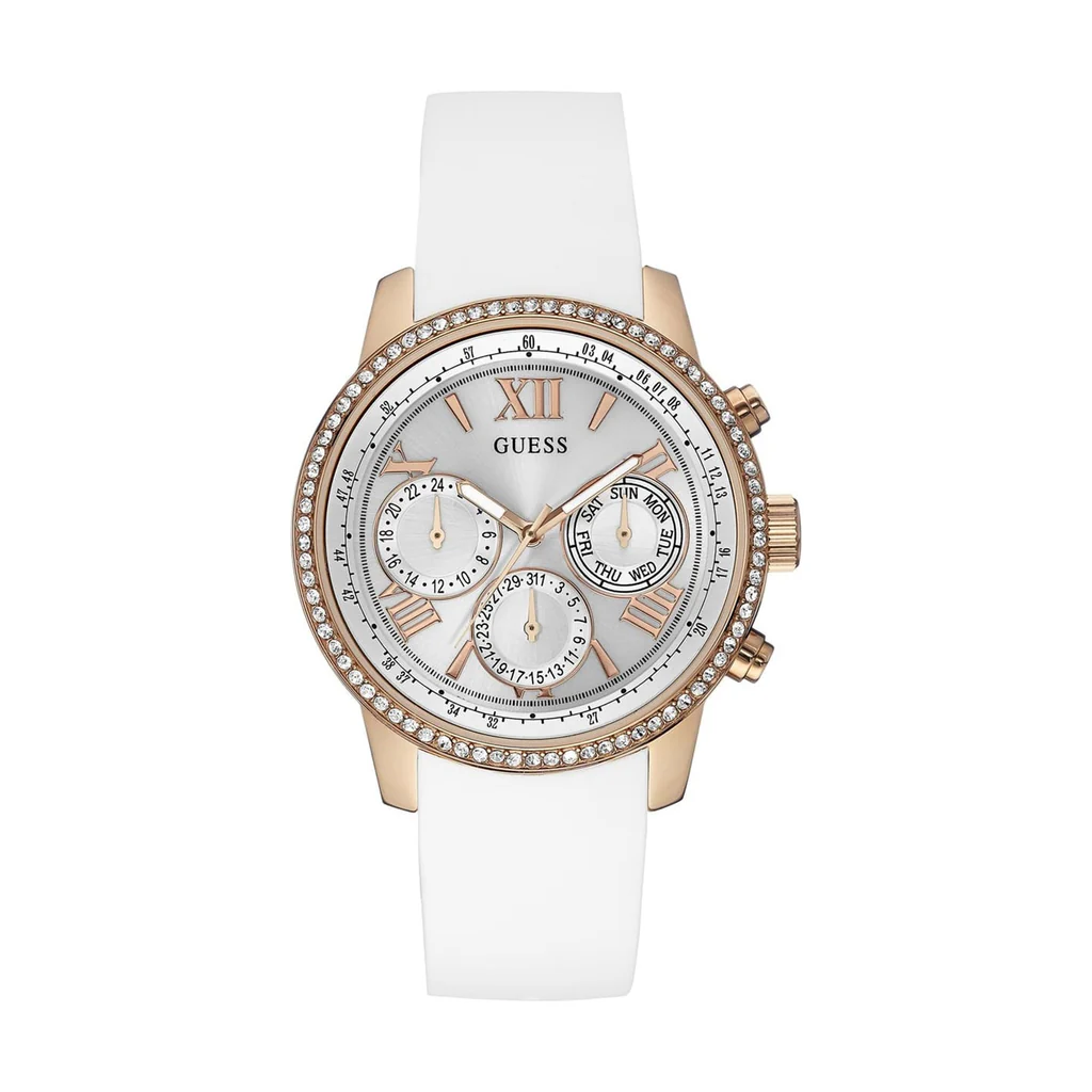 Sport White Silicone Strap Rose Gold Women's Watch W0616L1