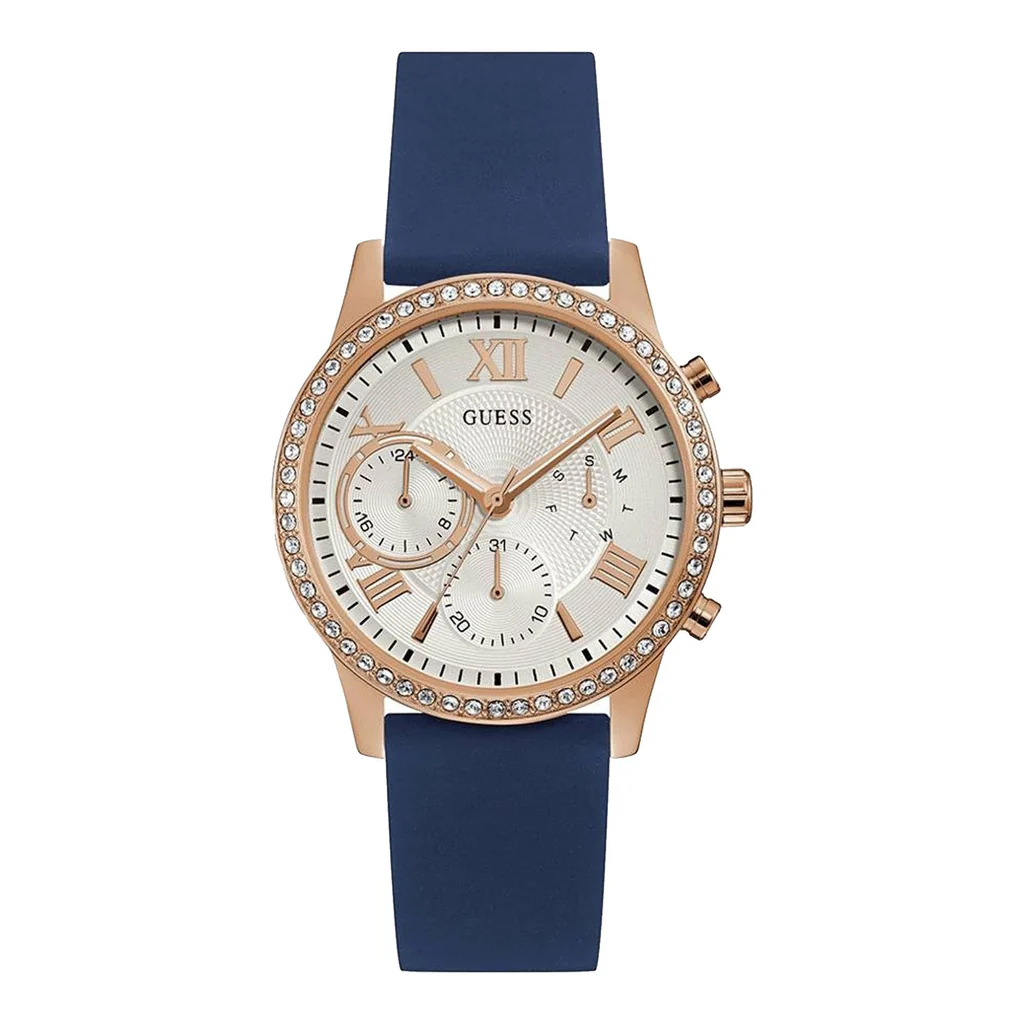 ] W1135L3 Crystal Blue Silicone Women's Watch