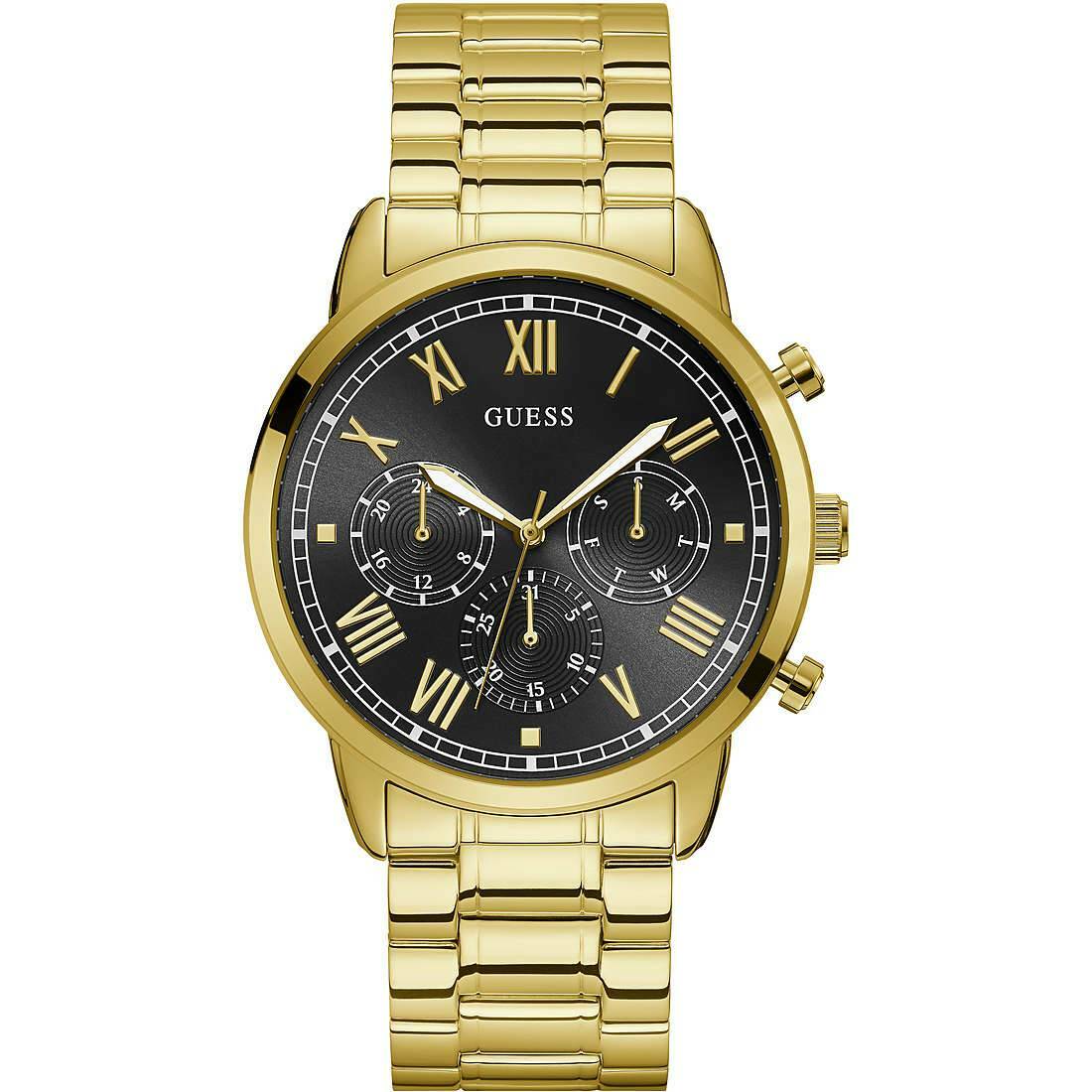 W1309G2 Steel Gold Watch Chronograph Black Men New