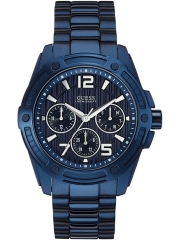 Men W0601G2 Round Dial Chronograph Stainless Navy Blue Band Watch