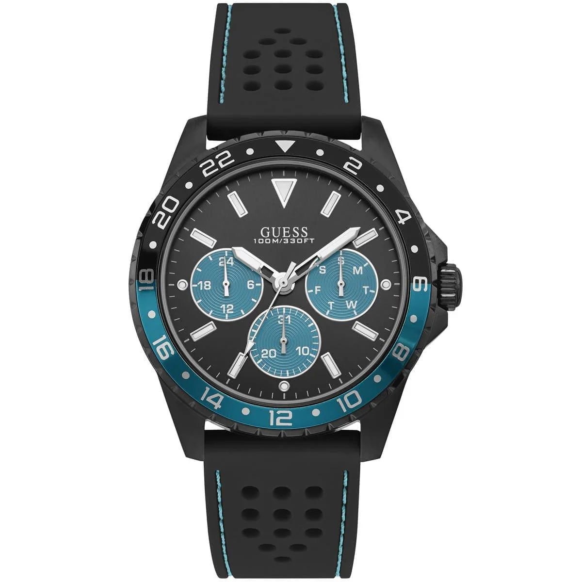 Black Dial Rubber Strap Men's Watch W1108G5