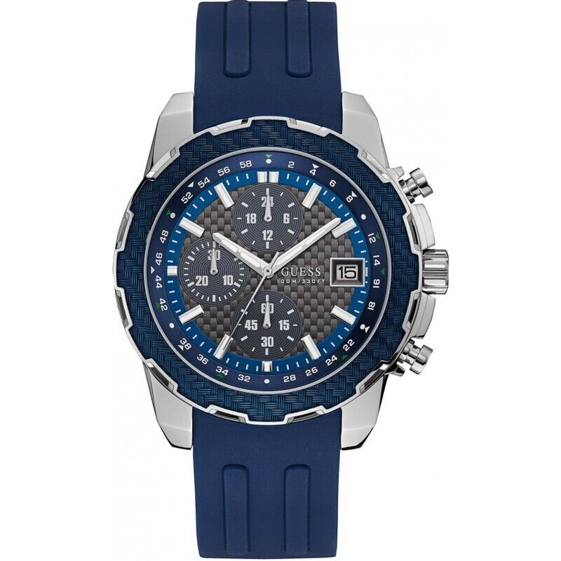 Men's Chronograph Quartz Blue Silicone Strap Analog W1047G2 Watch