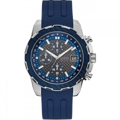 Men's Chronograph Quartz Blue Silicone Strap Analog W1047G2 Watch