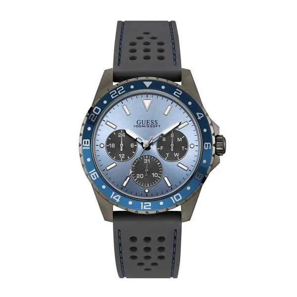 Blue Silicon Strap Watch Men's Watch W1108G6