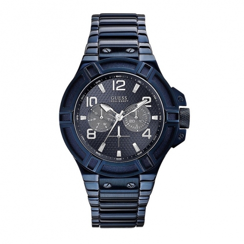 W0218G4 Multi Function Blue Dial Stainless Steel Men's Analog Watch
