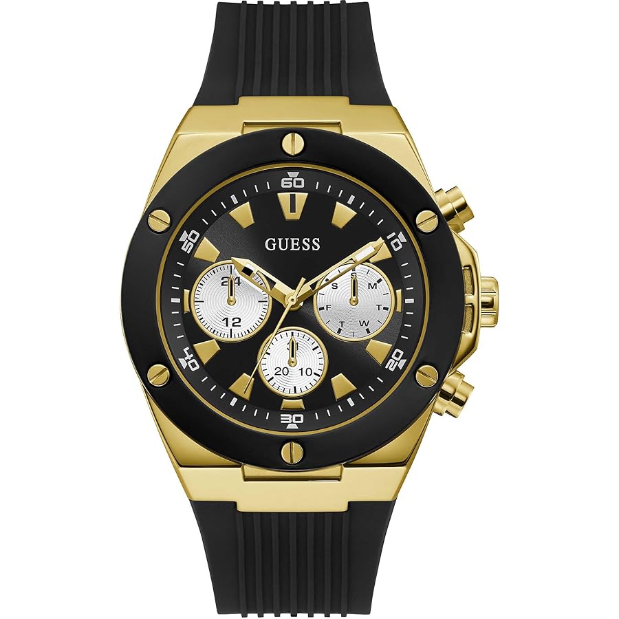 Mens Black Gold Tone Multi-function Watch - GW0057G1