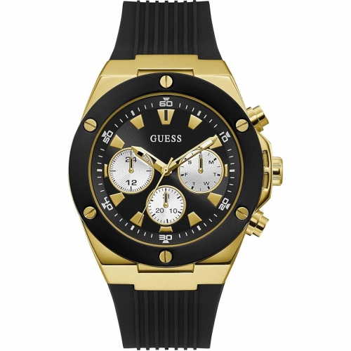 Mens Black Gold Tone Multi-function Watch - GW0057G1