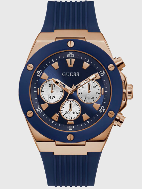 GW0057G2 44mm Blue Dial Silicone Quartz Watch