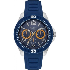 Day-Date Steel Blue Dial Mens Quartz Watch W0967G2