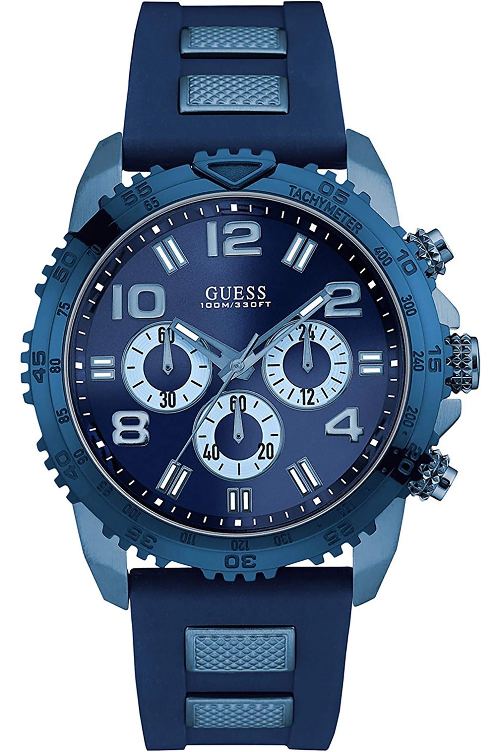 Men's W0599G4, Chronograph,Blue tone,blue dial,stainless steel,blue silicone strap,100m WR