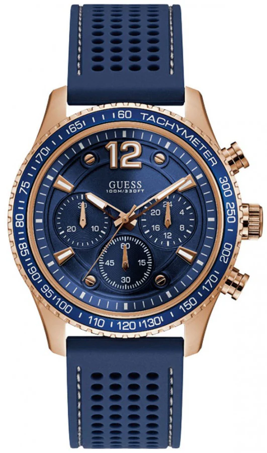 Men's Blue Silicone Band Steel Case Quartz Watch W0971G2 for sale online