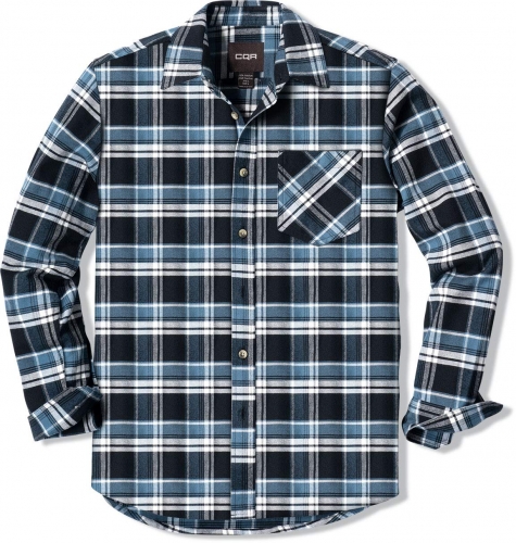 CQR flannel long sleeve button check shirt