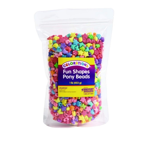 colorations Fun Shapes Pony Beads 1lb