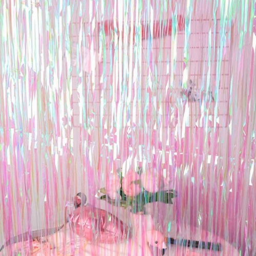 DaJun junda Transparent Colorful rain Silk Curtains 3 m