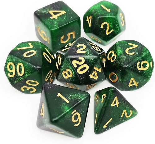 Haxtec Nebula DND Dice Set 7PCS Polyhedral D&D Dice for Roleplaying Dice Games