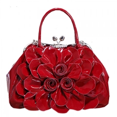 Lackleder Tote Schulter Handtasche Messenger Flowers Handtasche