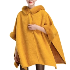 Women Elegant Cloak Coat Bridal Cashmere Wool Overcoating  Shawl Cape