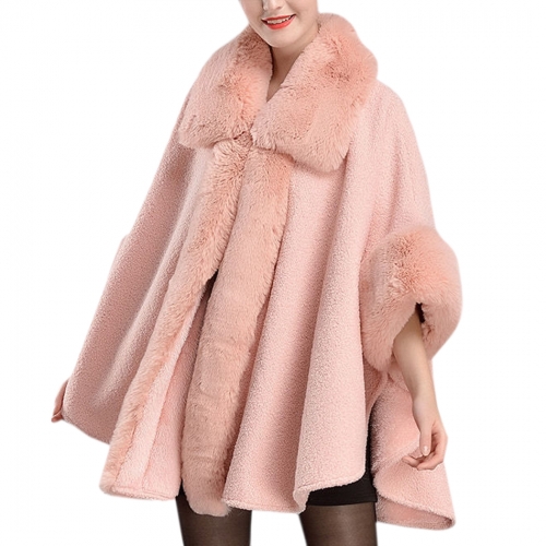 New Winter Womens Parka Casual Wool Coat Women Fur Coats Woman Clothes  Cloak Shawl Poncho Jacket