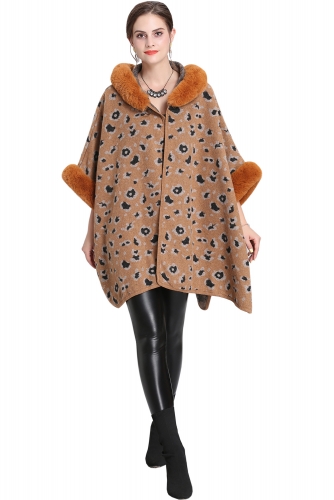 KAXIDY Women's Faux Fur Cloak Coat Casual Winter Outwear Jackets