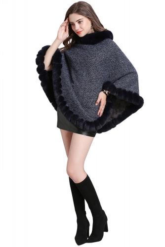 Pullover Mulheres Outono Inverno Xale Wraps Sweater Cape Outwear
