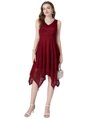 KAXIDY Women's Lace Floral A Line Swing Casual Cocktail Party Dresses