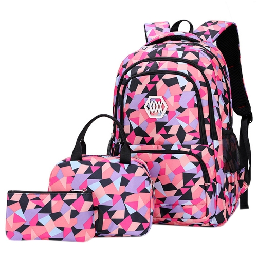 Conjunto de mochila escolar com estampa de moda, mochila escolar leve, mochila universitária