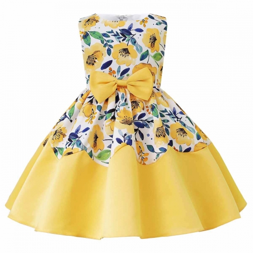 KAXIDY Robe pour filles 2 à 10 ans, robe d'anniversaire sans manches, robe formelle élégante