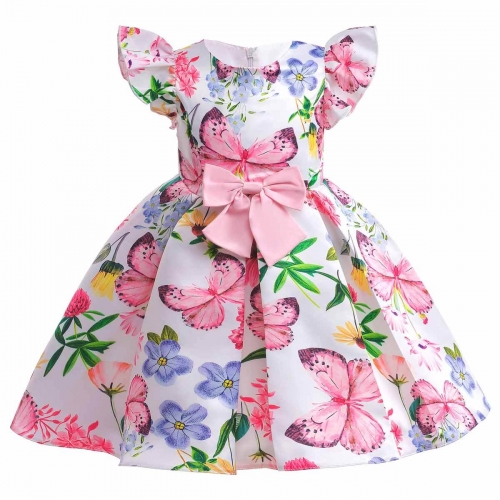 KAXIDY Vestito da ragazze Abito da spettacolo floreale Bowknot Abito da battesimo per compleanno ragazza