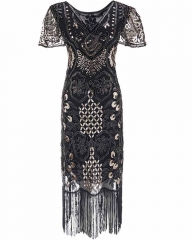 KAXIDY Women's Dresses Vintage Cocktail Sequin Dress Ceremony Dress Gatsby Dress