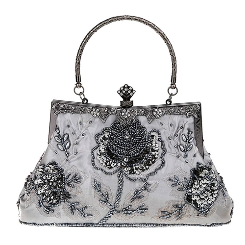 KAXIDY Ladies Evening Bag Antique Floral Sequin Clutch Purse Party Clutches
