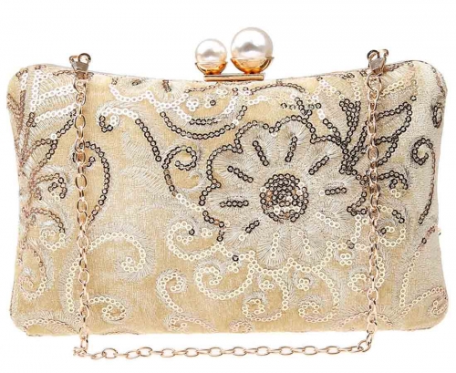 KAXIDY Sac de soirée pour femme, Paillettes Florales sacs de mariage pochette de mariage