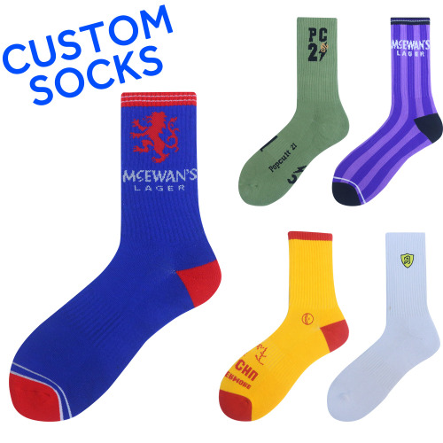 High quality oem custom cotton embroidered design socks embroidery logo cotton sox customize custom logo sport Men Socks