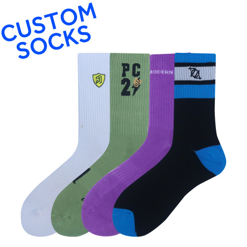 2022 wholesale Custom crew sport socks cotton athletic designer custom embroidery men's socks