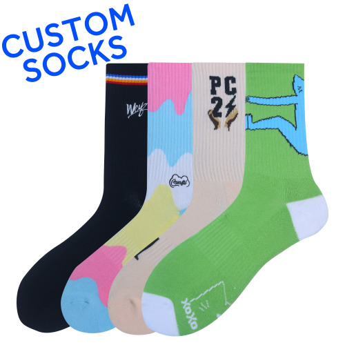 Wholesale OEM Custom made logo embroidery 100% cotton bamboo design socks athletic crew sports socks
