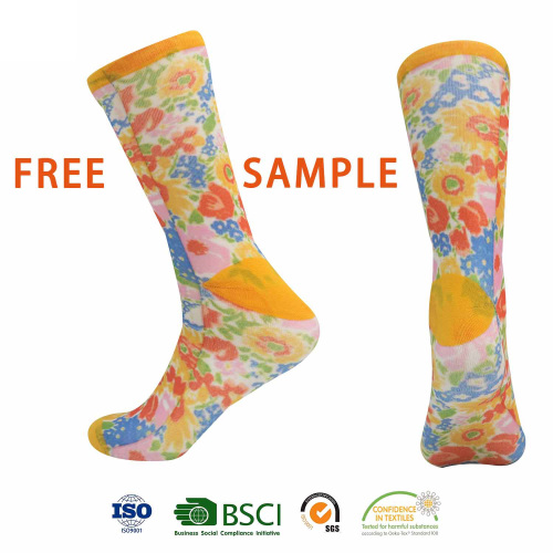 Funny cute sock for women Bulk wholesale custom logo design premium cotton Mens women Colorful Happy Custom Dress socks