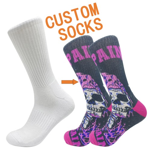 Wholesale Sublimation Custom 3d Print Socks Custom blank socks Fashion colorful and soft cotton printing sports Socks for men