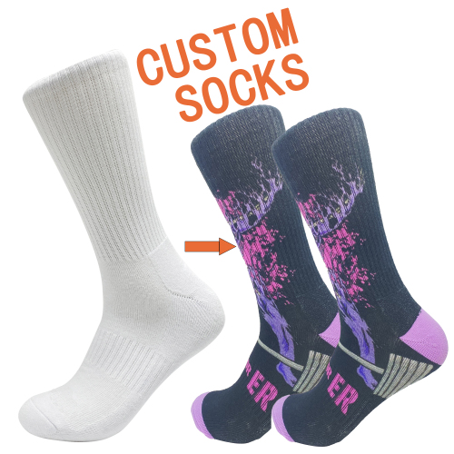 Good quality combed cotton socks blank printing Customized design fancy fashion crew sublimation socks for men