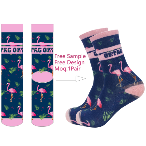 OEM custom logo design sublimation sock blank unisex Mens Novelty Sublimation printed Custom Socks Printing sport socks