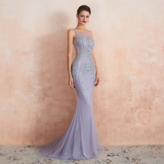 Luxury Lavender Mermaid Long Evening Dress